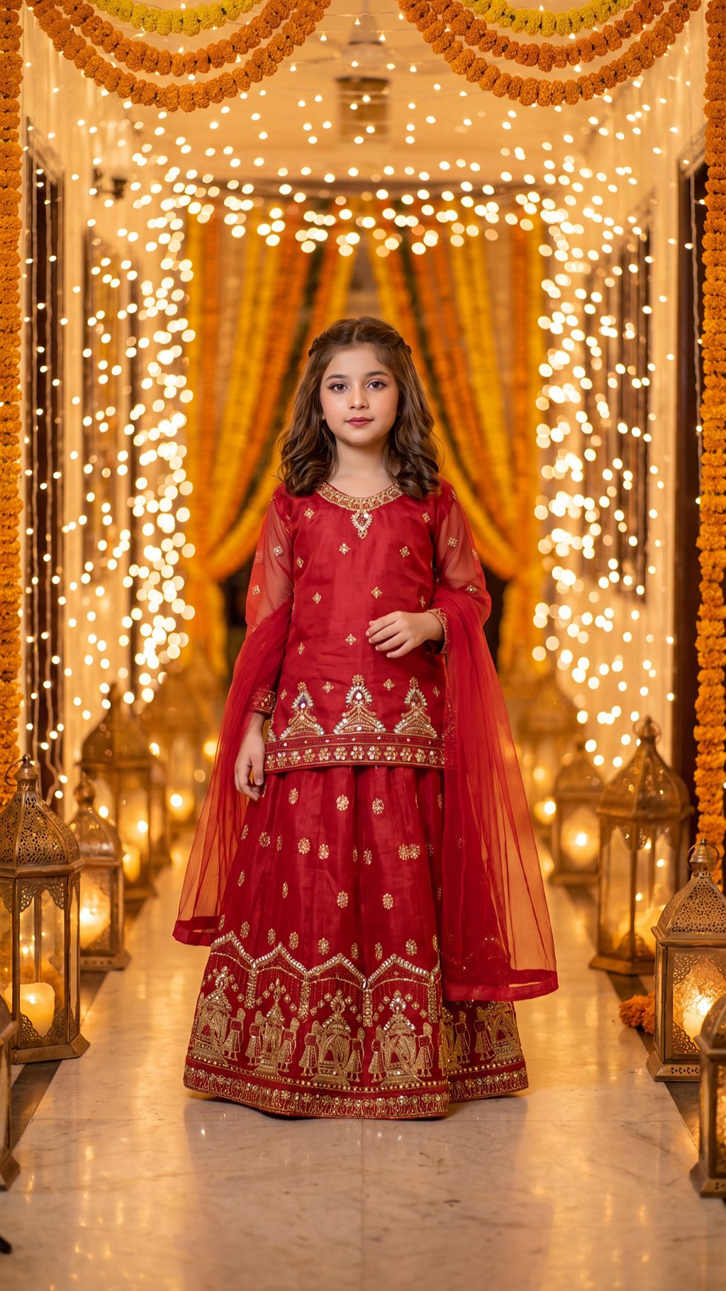 SHANZEH — Crimson Heritage Embroidered Lehenga Choli Set