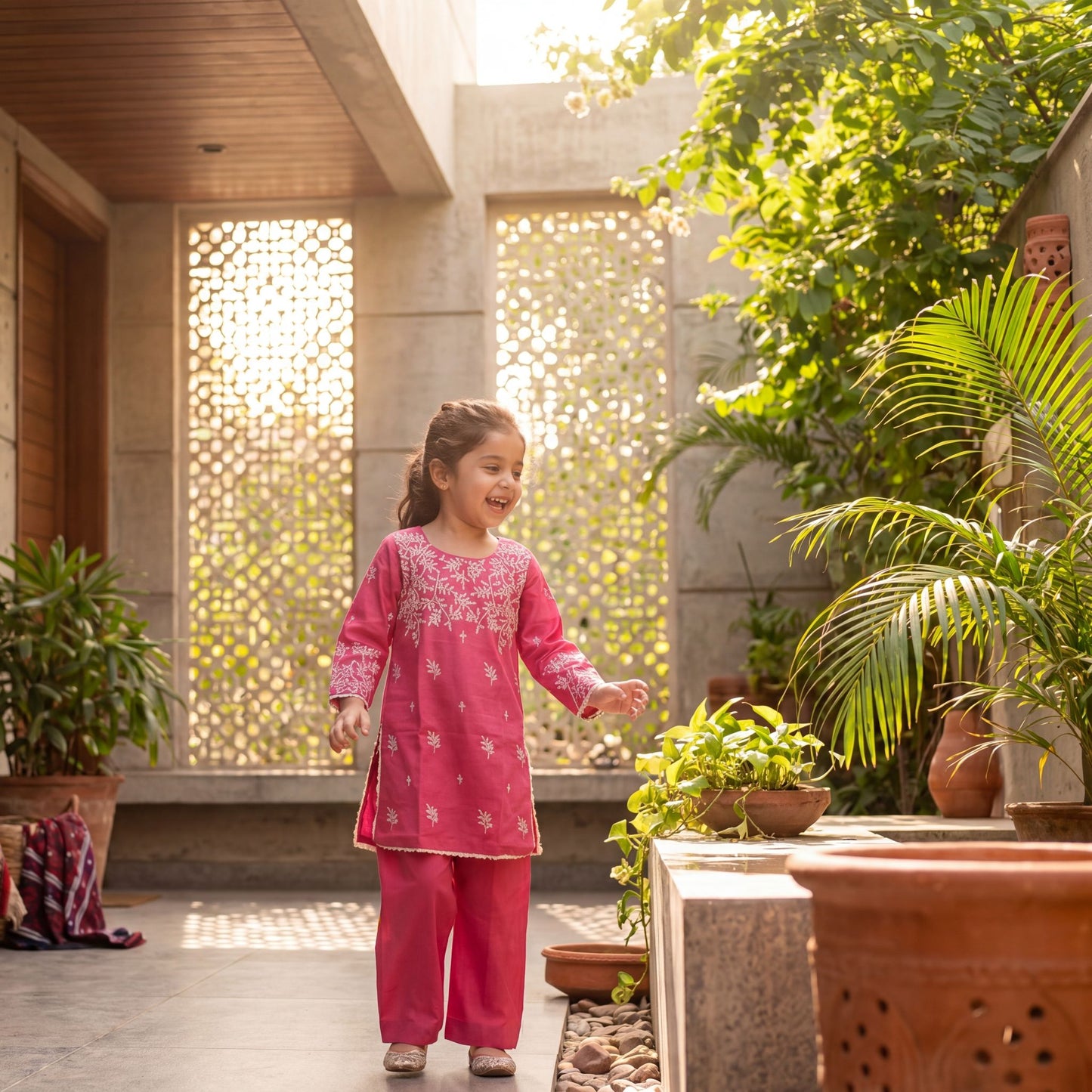 MIRAH –2 Piece Suit Luxury Embroidered Magenta Lawn Set