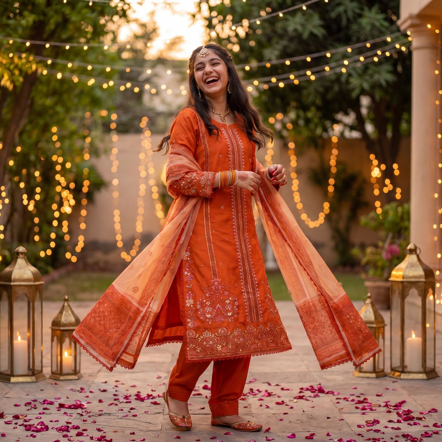 3-Piece Festive Suit The Amber Radiance