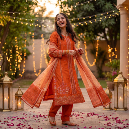 3-Piece Festive Suit The Amber Radiance