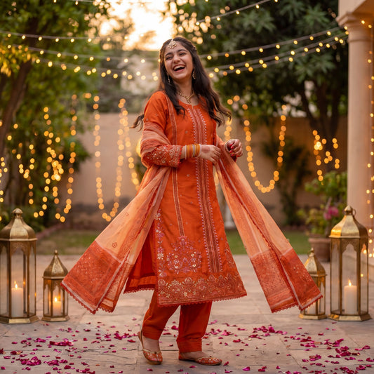 3-Piece Festive Suit The Amber Radiance