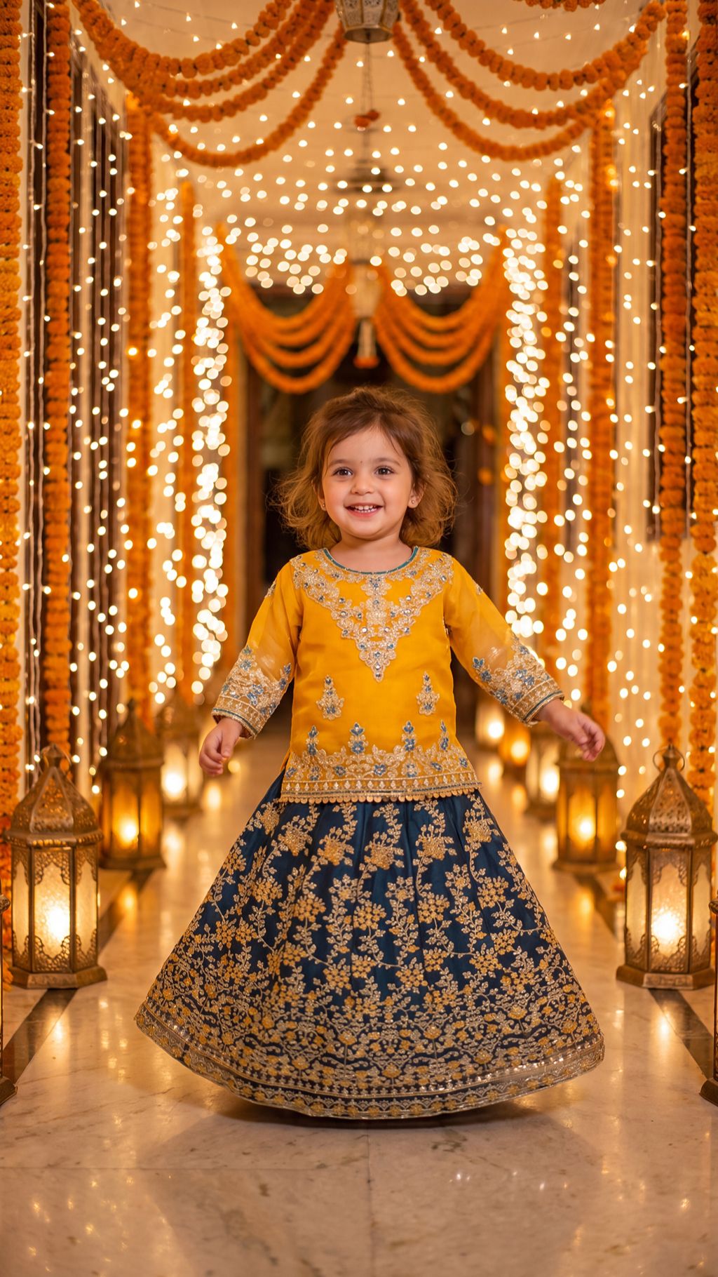 MINAL-Sunshine Gold  Festive Lehenga
