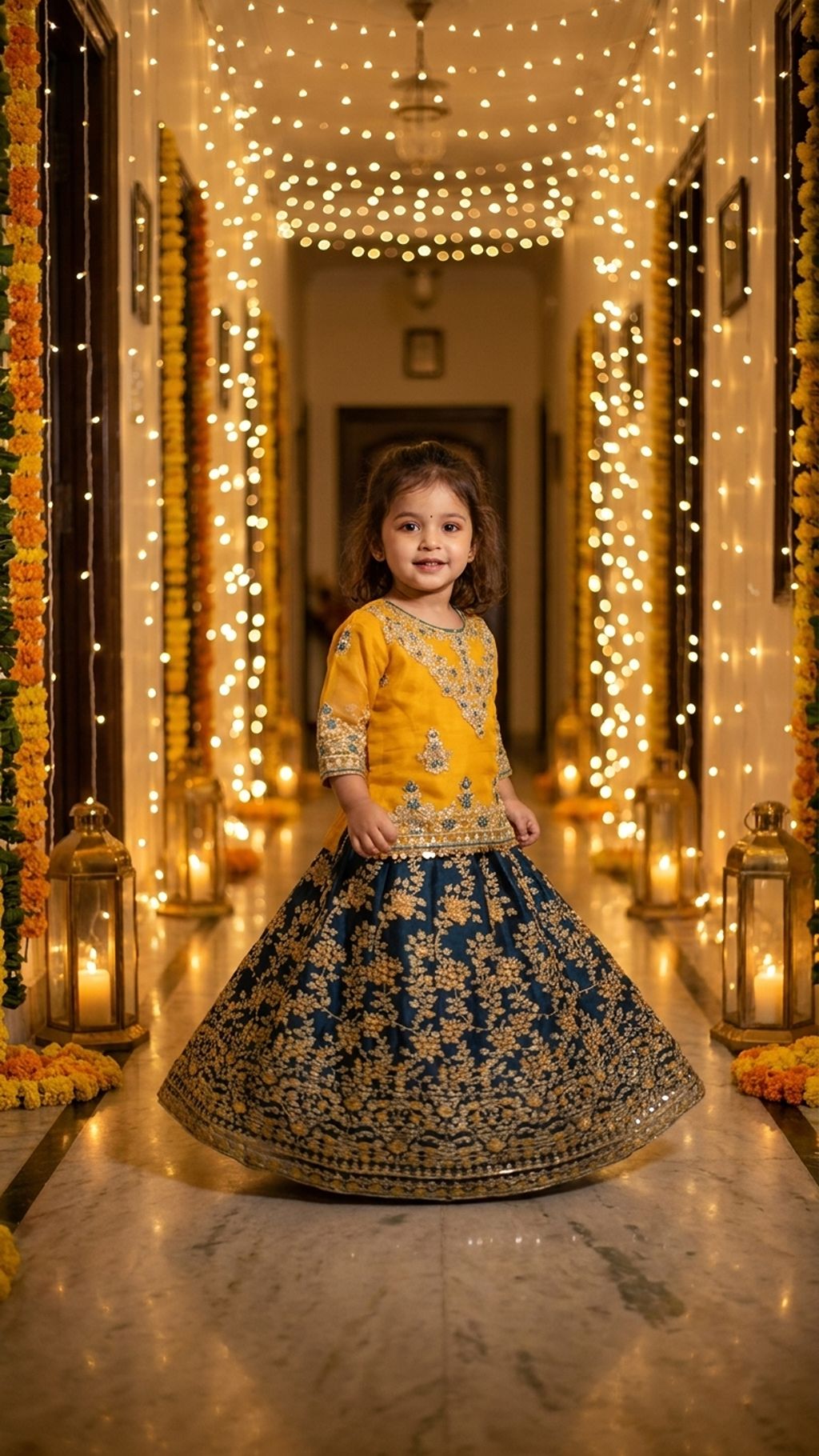 MINAL-Sunshine Gold  Festive Lehenga