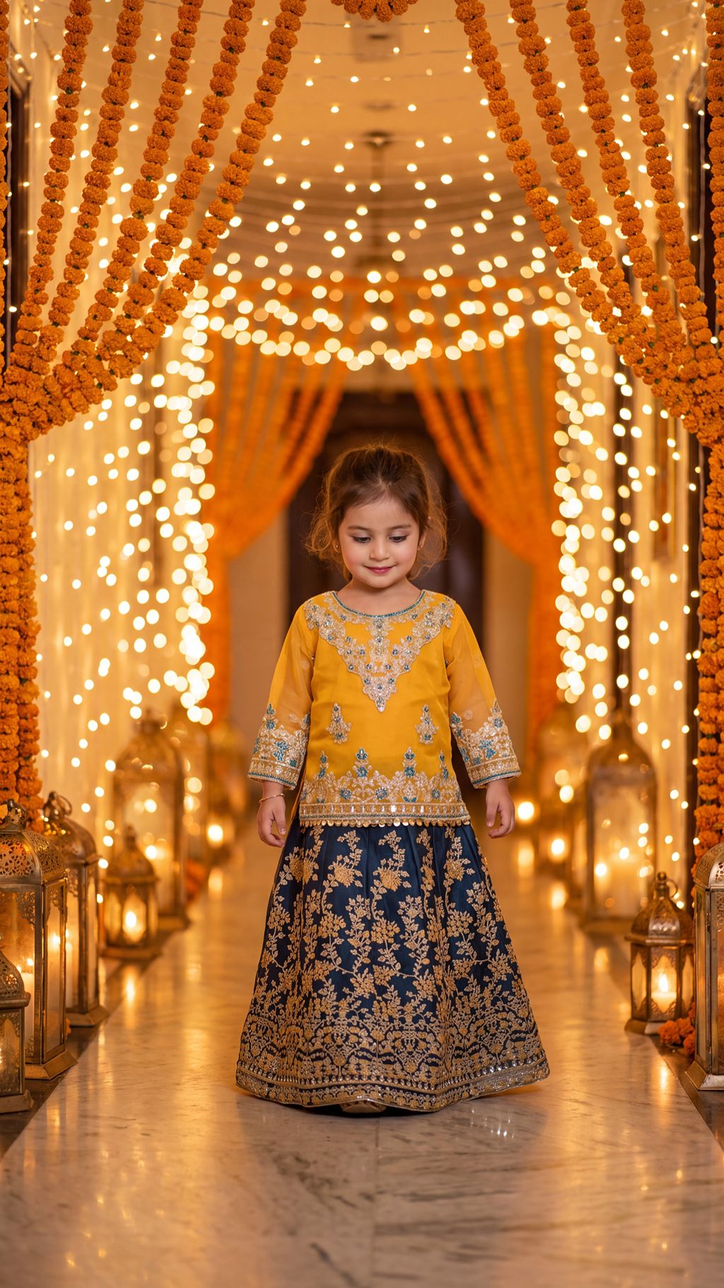 MINAL-Sunshine Gold  Festive Lehenga