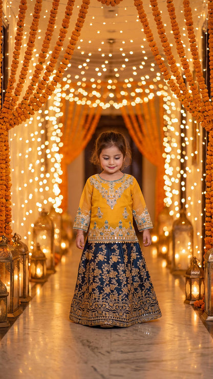 MINAL-Sunshine Gold  Festive Lehenga