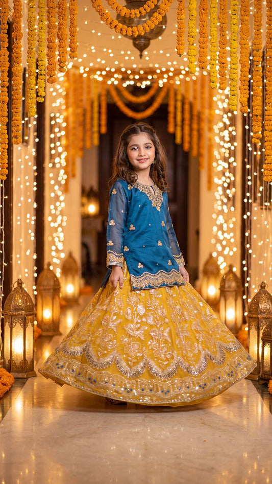 HANIA - Teal & Gold Royal Radiance Festive Lehenga Set