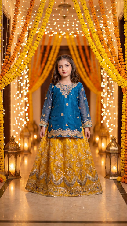 HANIA - Teal & Gold Royal Radiance Festive Lehenga Set