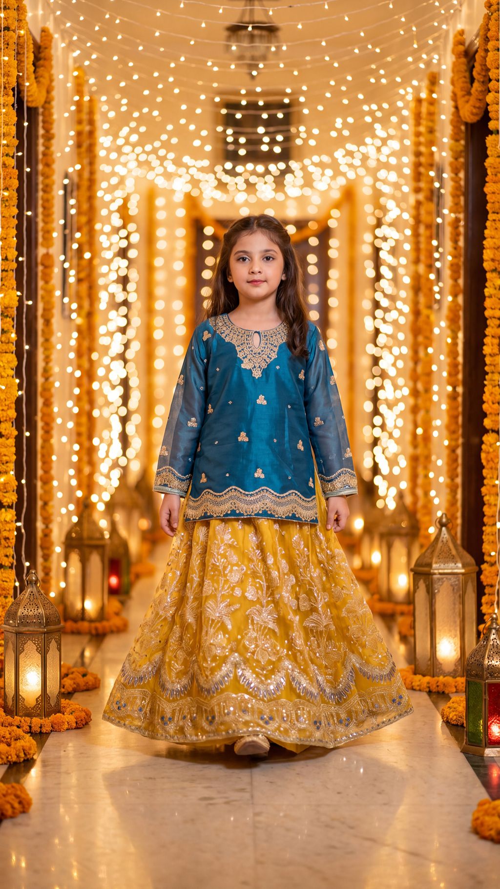 HANIA - Teal & Gold Royal Radiance Festive Lehenga Set