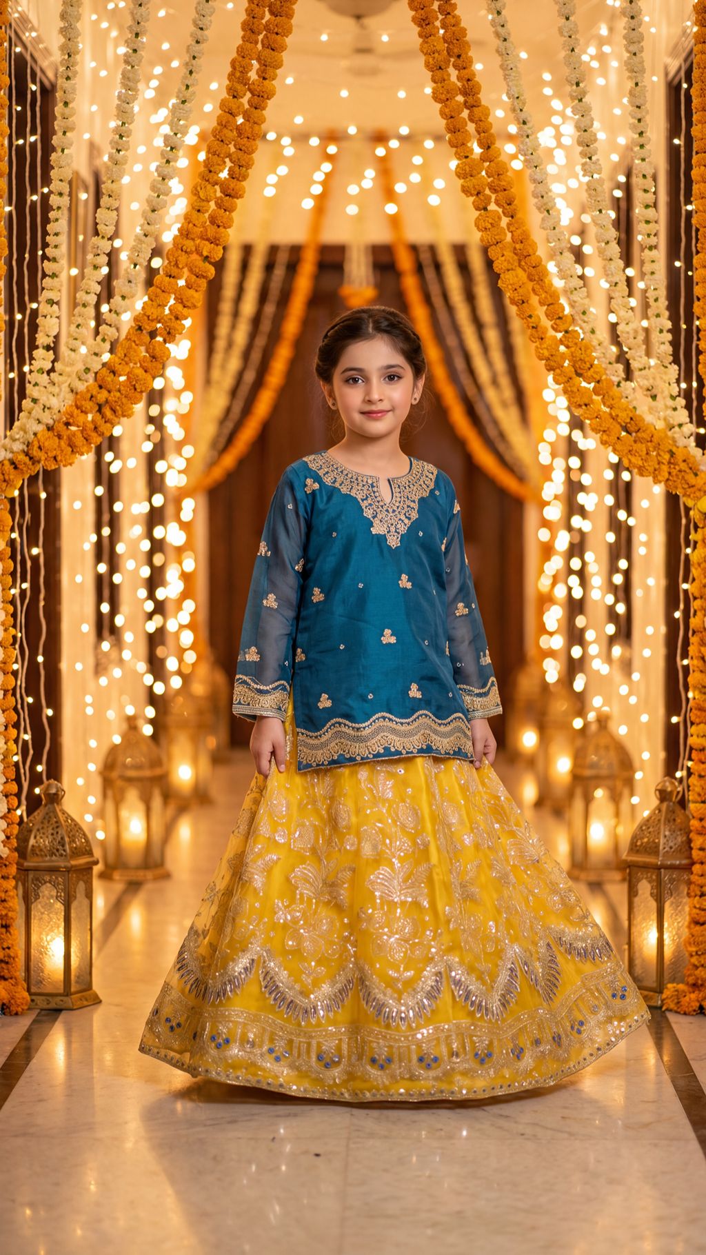HANIA - Teal & Gold Royal Radiance Festive Lehenga Set