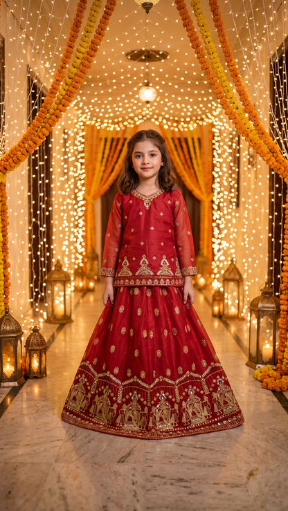 SHANZEH — Crimson Heritage Embroidered Lehenga Choli Set