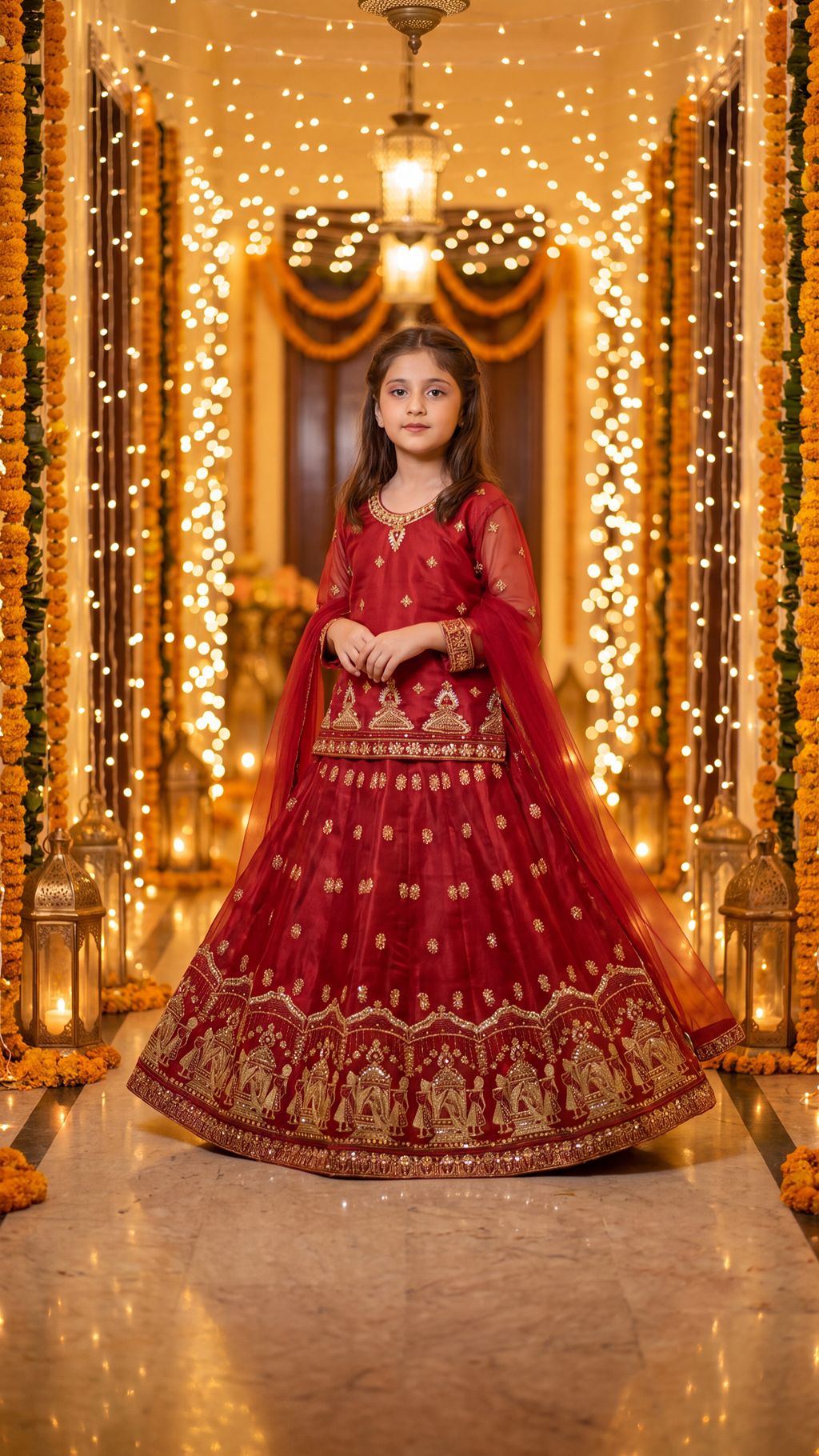 SHANZEH — Crimson Heritage Embroidered Lehenga Choli Set
