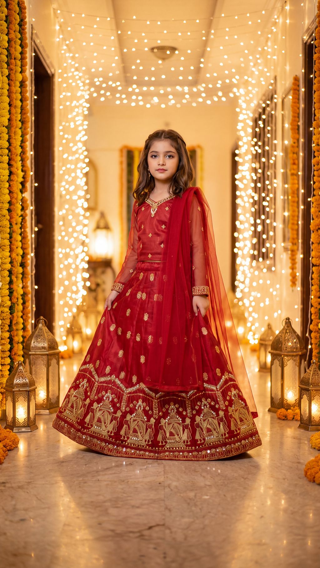 SHANZEH — Crimson Heritage Embroidered Lehenga Choli Set