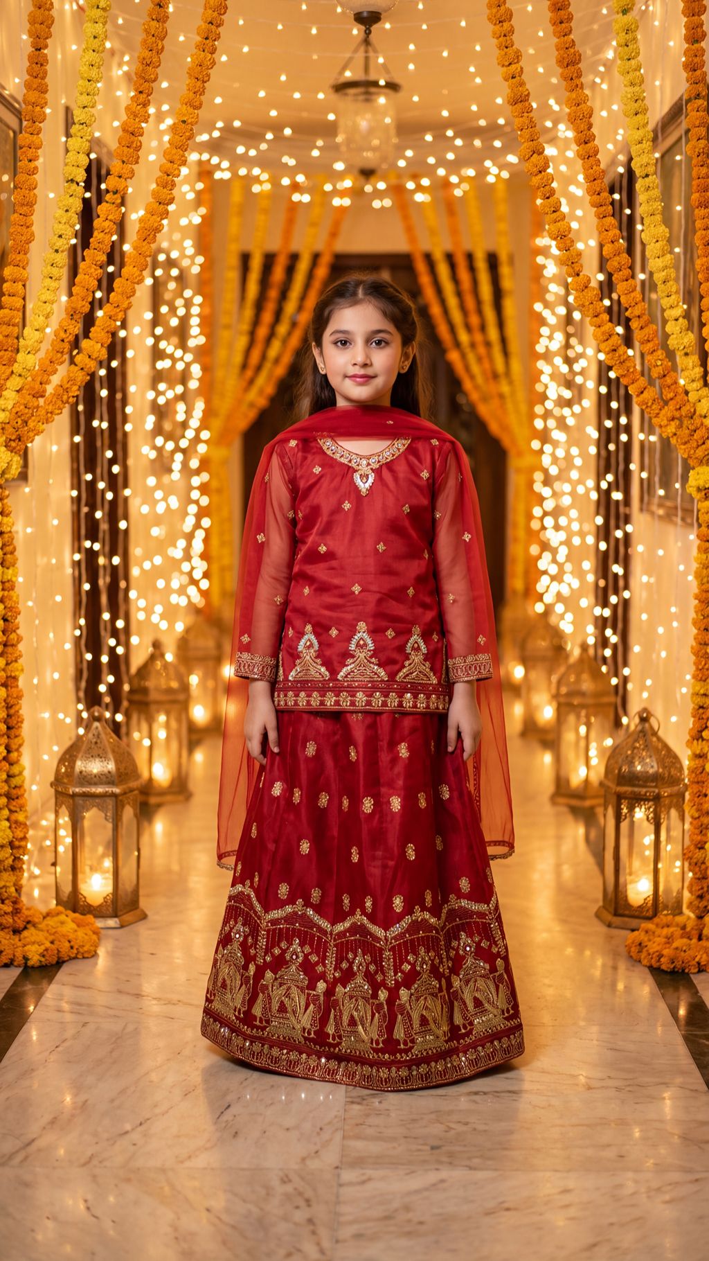 SHANZEH — Crimson Heritage Embroidered Lehenga Choli Set