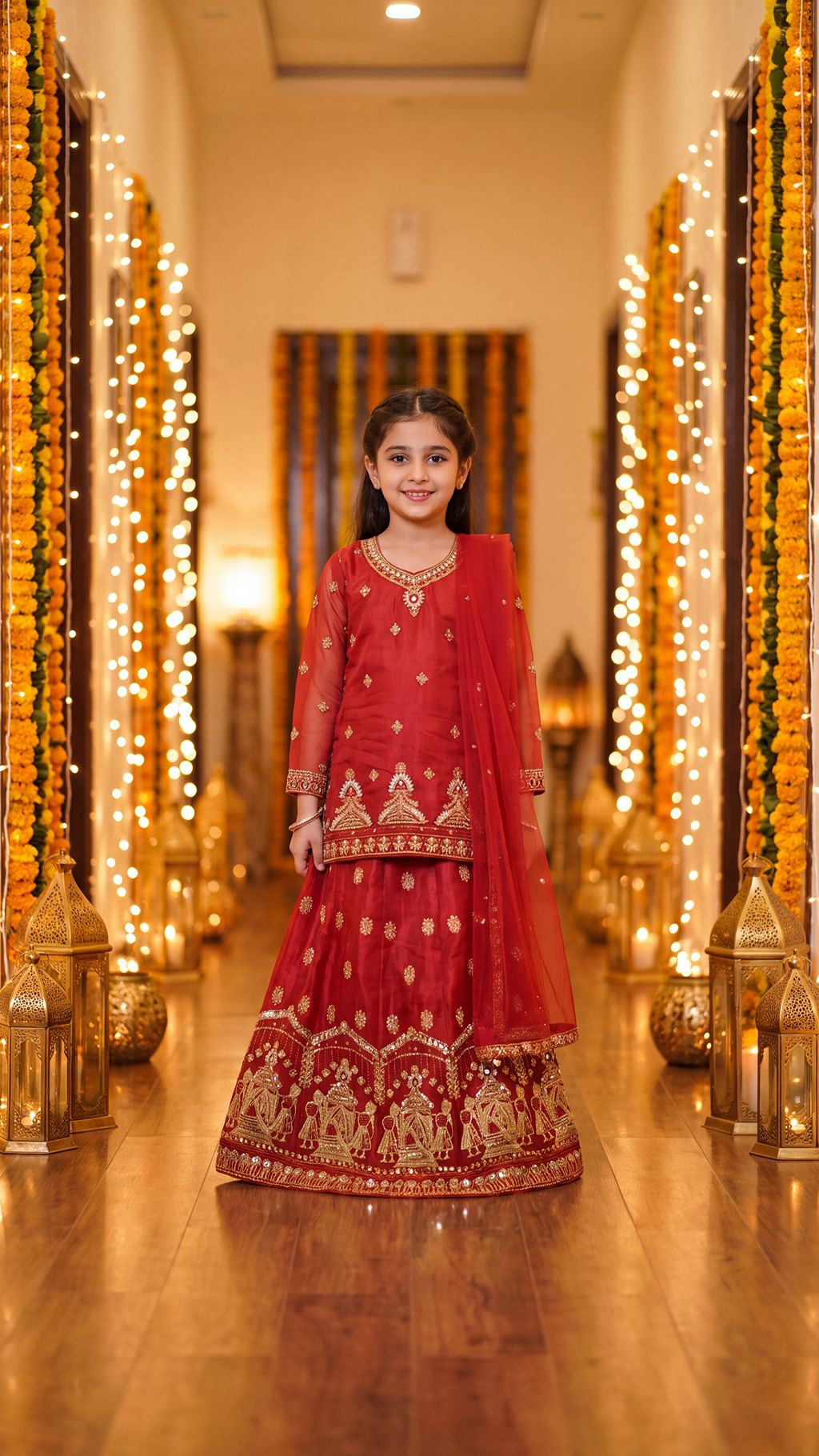 SHANZEH — Crimson Heritage Embroidered Lehenga Choli Set