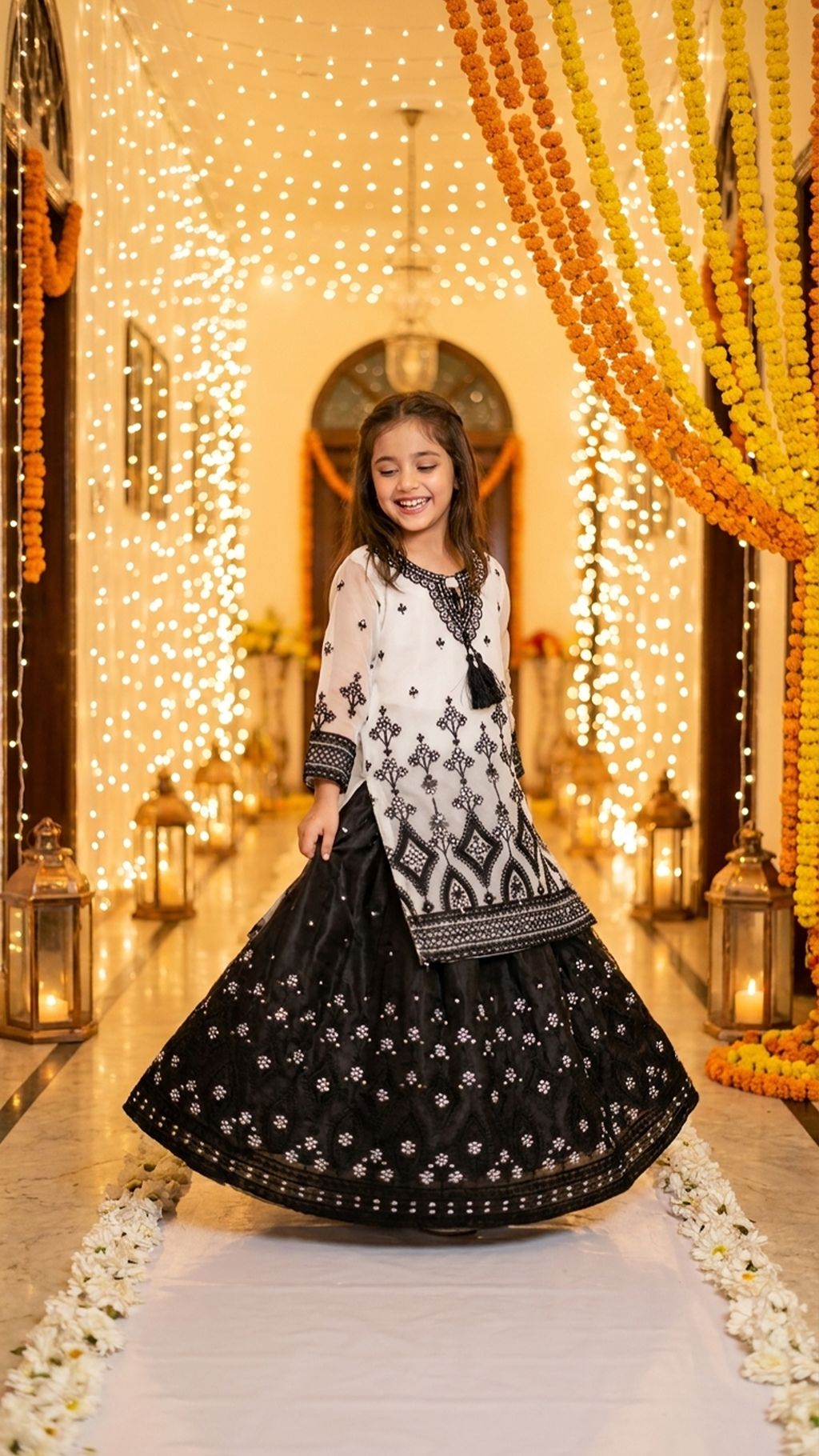 Zainab - Monotone Elegance Embroidered Lehenga Set