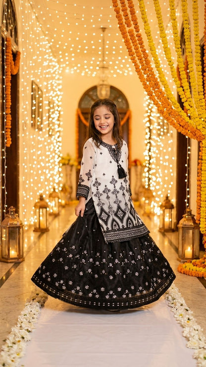 Zainab - Monotone Elegance Embroidered Lehenga Set