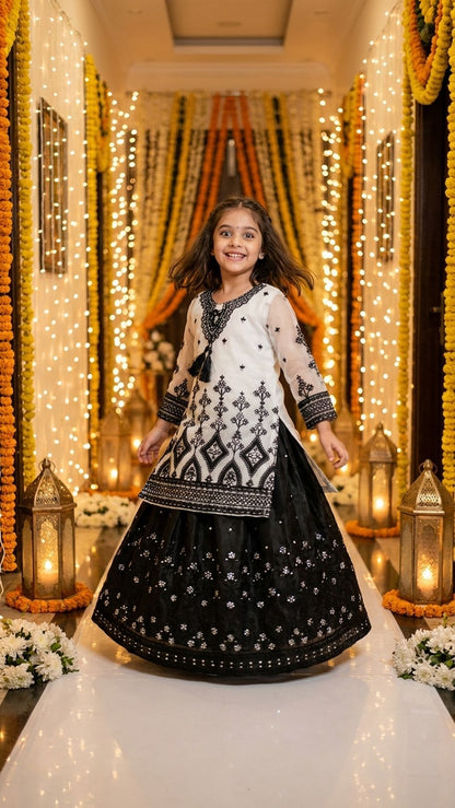 Zainab - Monotone Elegance Embroidered Lehenga Set