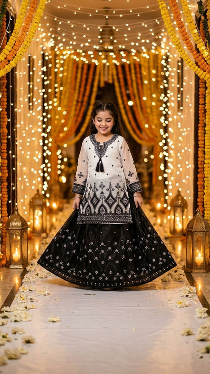 Zainab - Monotone Elegance Embroidered Lehenga Set