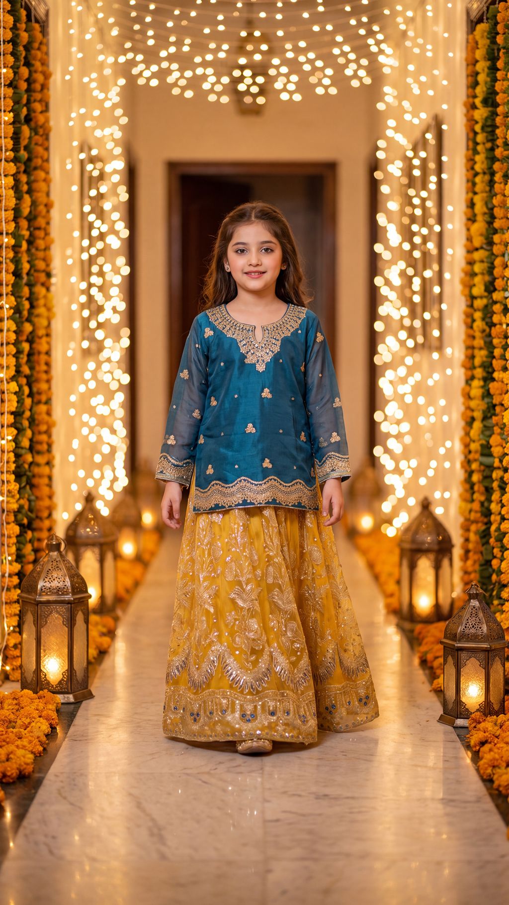 HANIA - Teal & Gold Royal Radiance Festive Lehenga Set