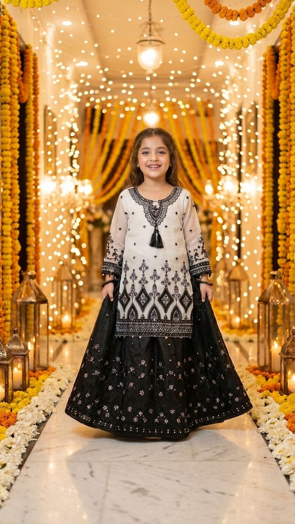 Zainab - Monotone Elegance Embroidered Lehenga Set