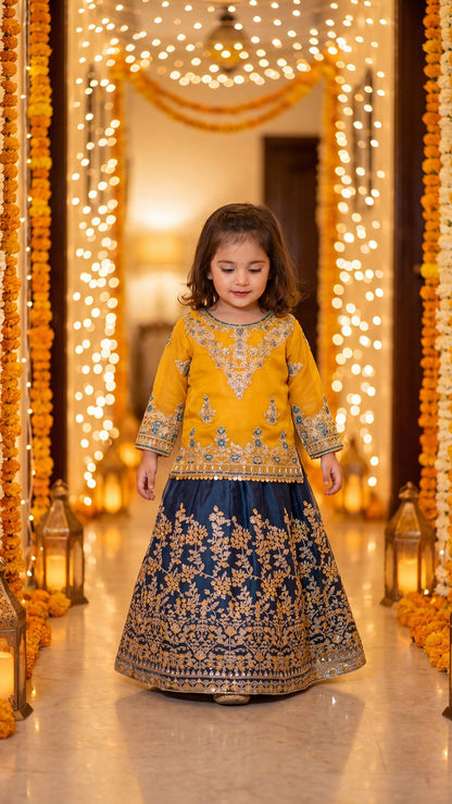 MINAL-Sunshine Gold  Festive Lehenga