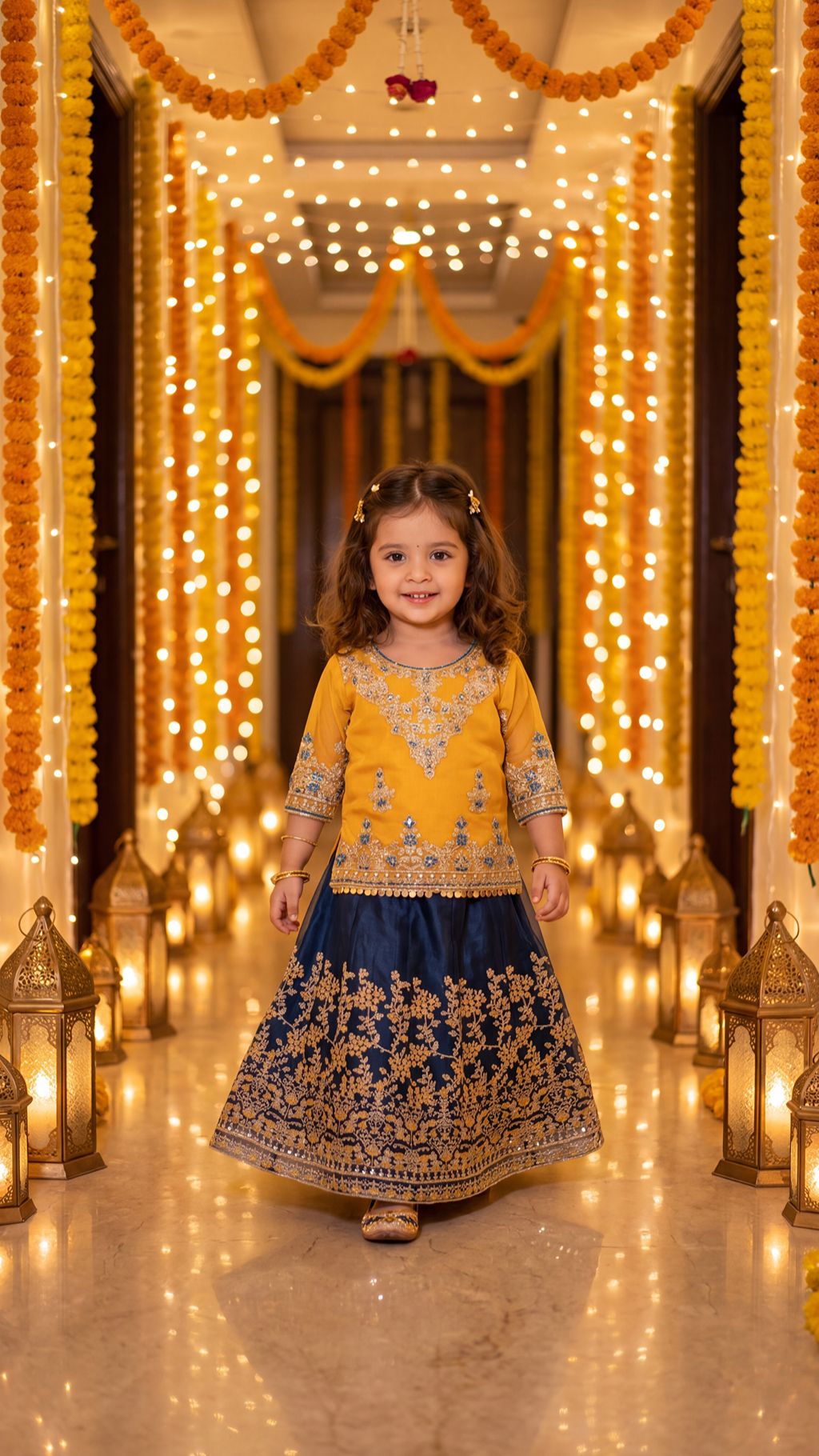 MINAL-Sunshine Gold  Festive Lehenga