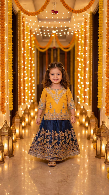 MINAL-Sunshine Gold  Festive Lehenga