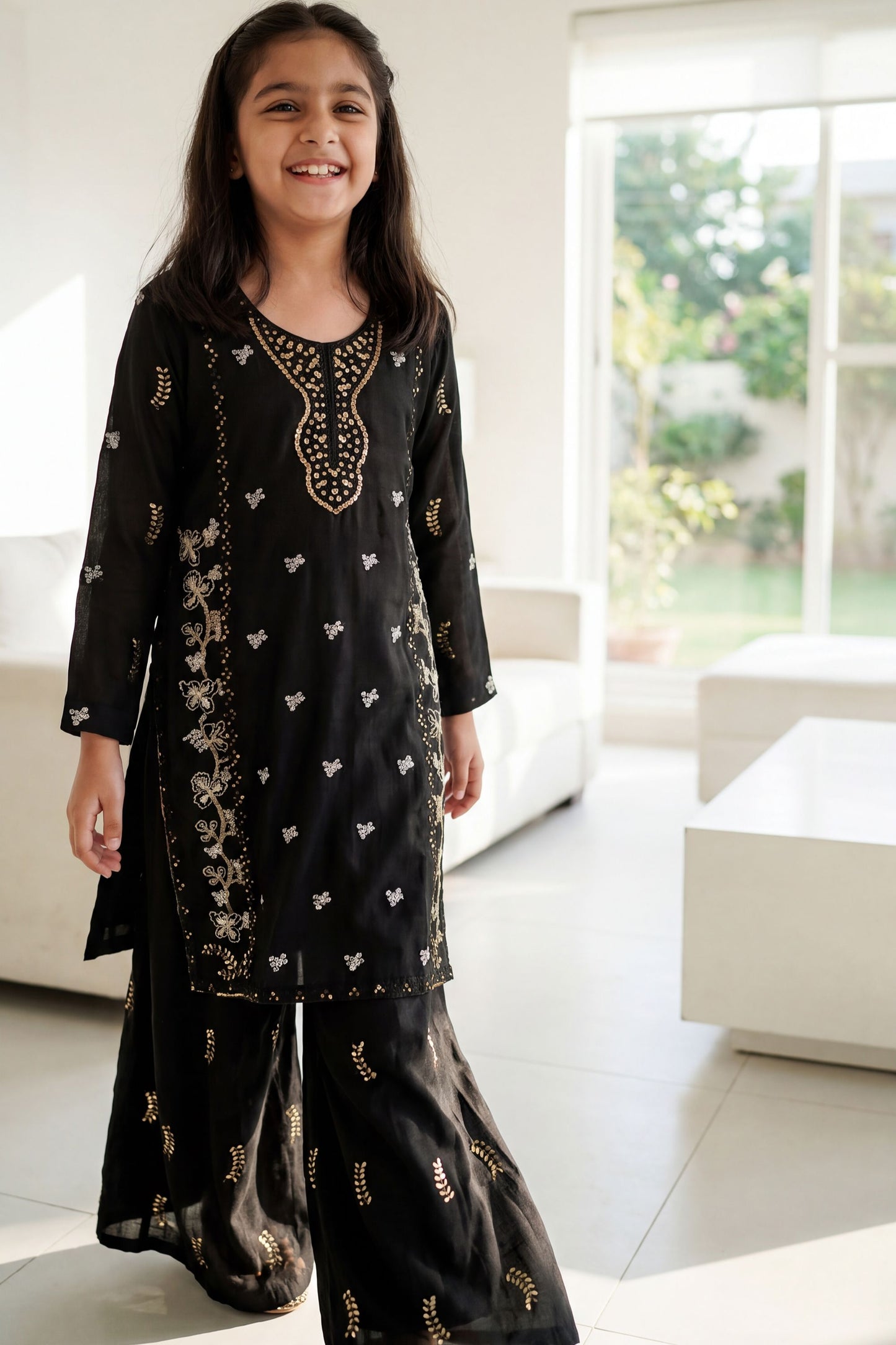 [NEW ARRIVAL] SEHAR -Jet Black Metallic Embroidered 2-Piece