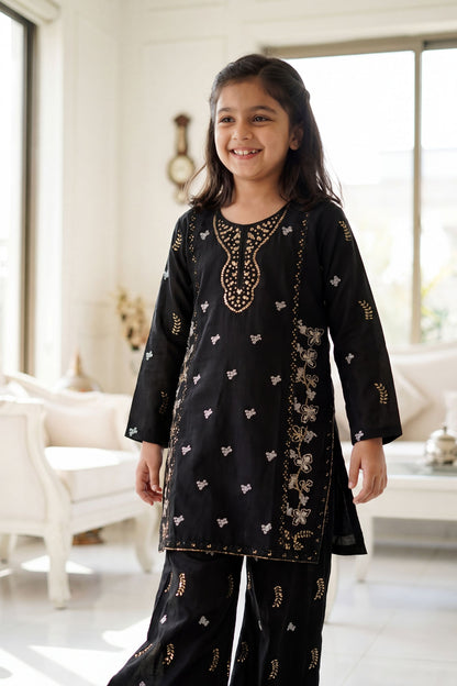 [NEW ARRIVAL] SEHAR -Jet Black Metallic Embroidered 2-Piece
