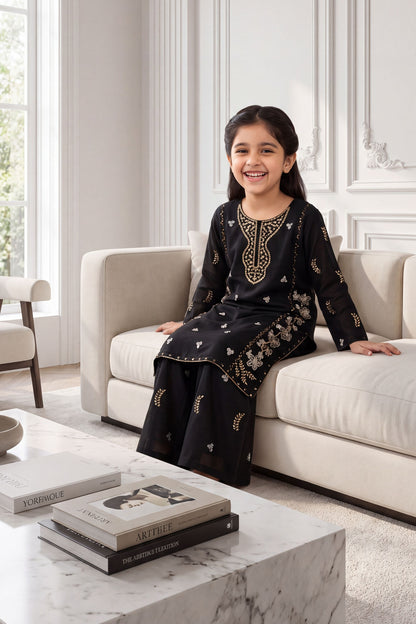 [NEW ARRIVAL] SEHAR -Jet Black Metallic Embroidered 2-Piece