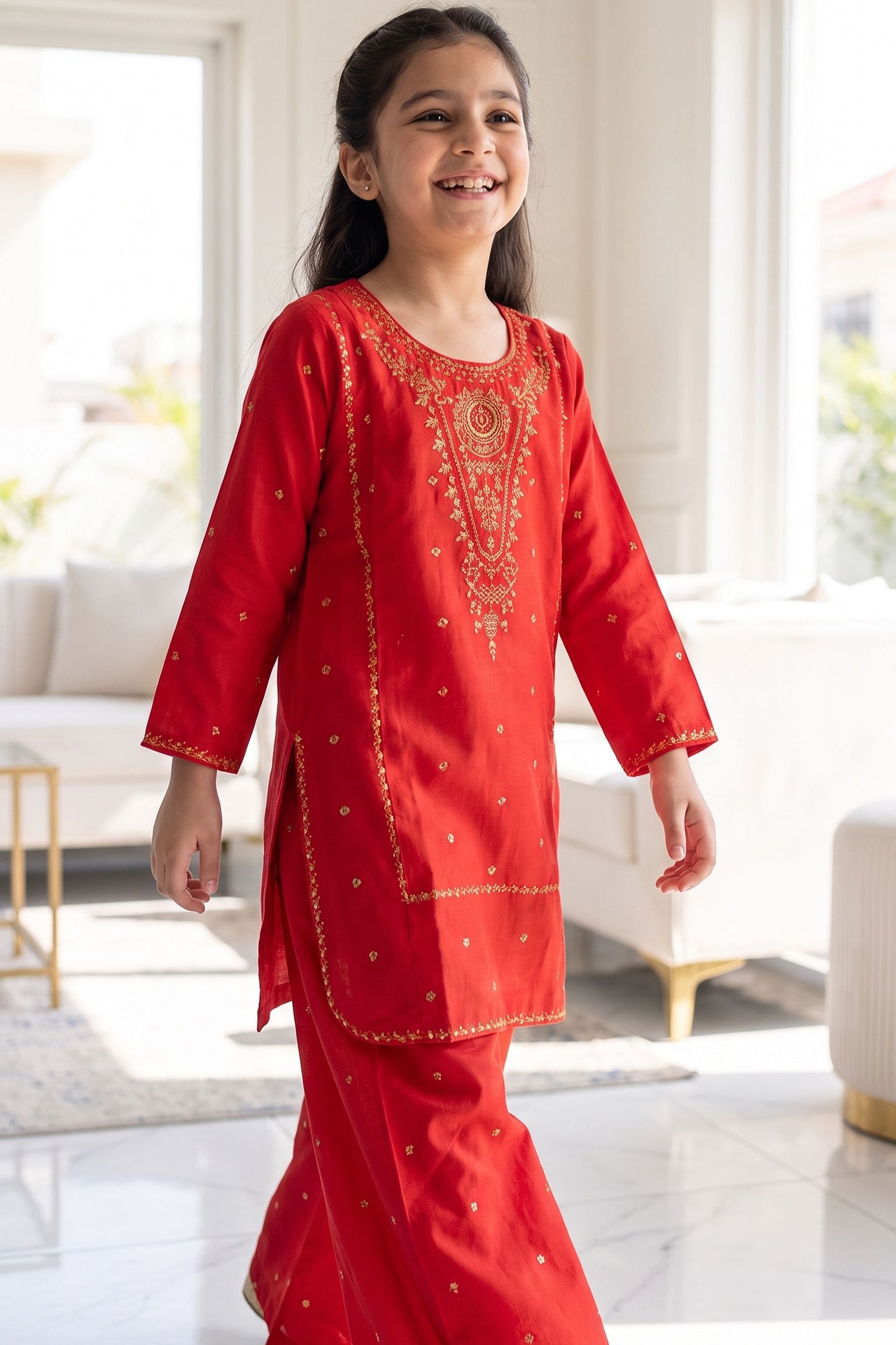 NEW ARRIVAL] NOOR- Crimson Red Embroidered Lawn 2-Piece Suit