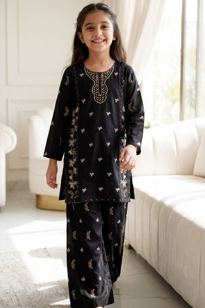 [NEW ARRIVAL] SEHAR -Jet Black Metallic Embroidered 2-Piece
