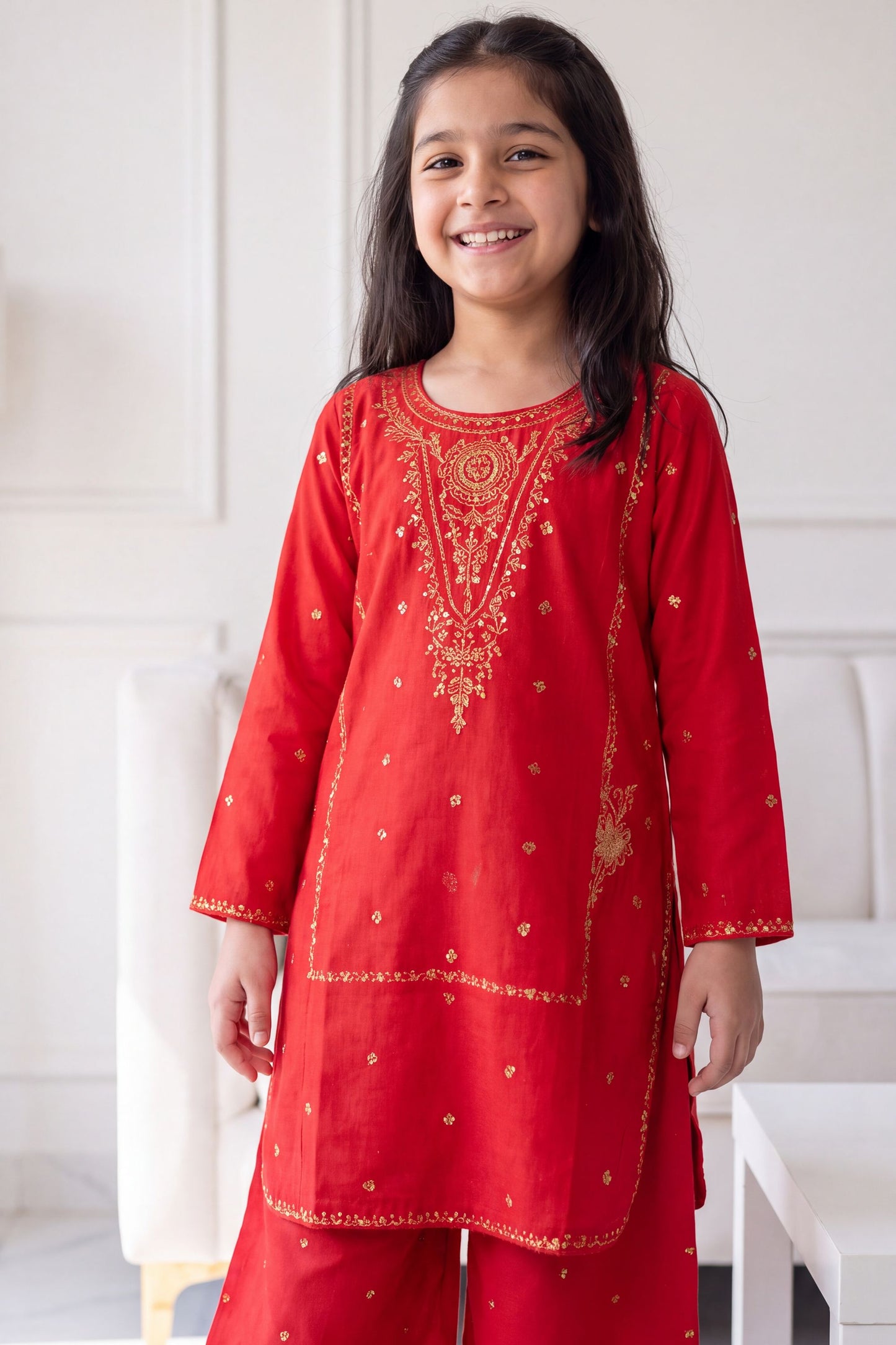 NEW ARRIVAL] NOOR- Crimson Red Embroidered Lawn 2-Piece Suit