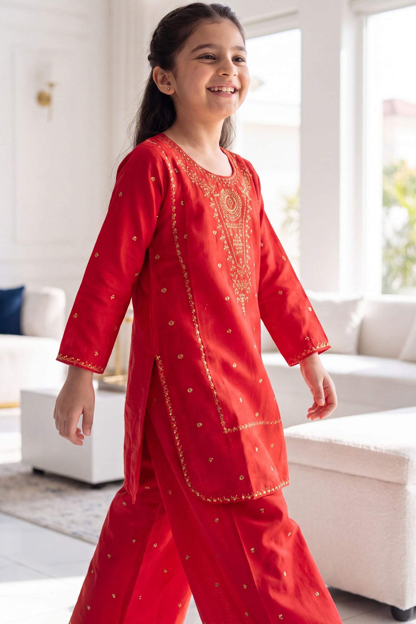 NEW ARRIVAL] NOOR- Crimson Red Embroidered Lawn 2-Piece Suit