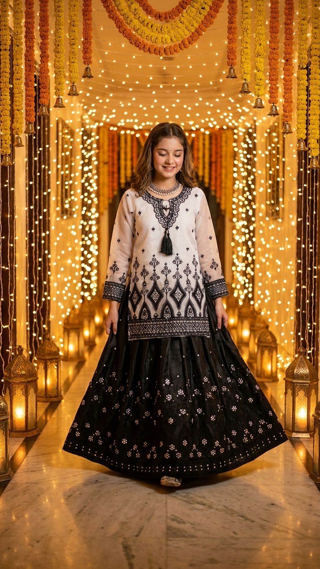 Zainab - Monotone Elegance Embroidered Lehenga Set