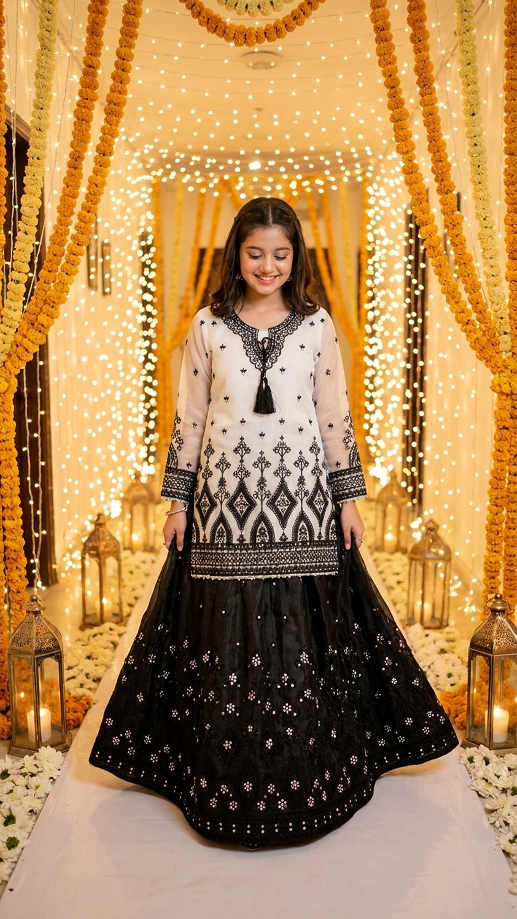 Zainab - Monotone Elegance Embroidered Lehenga Set