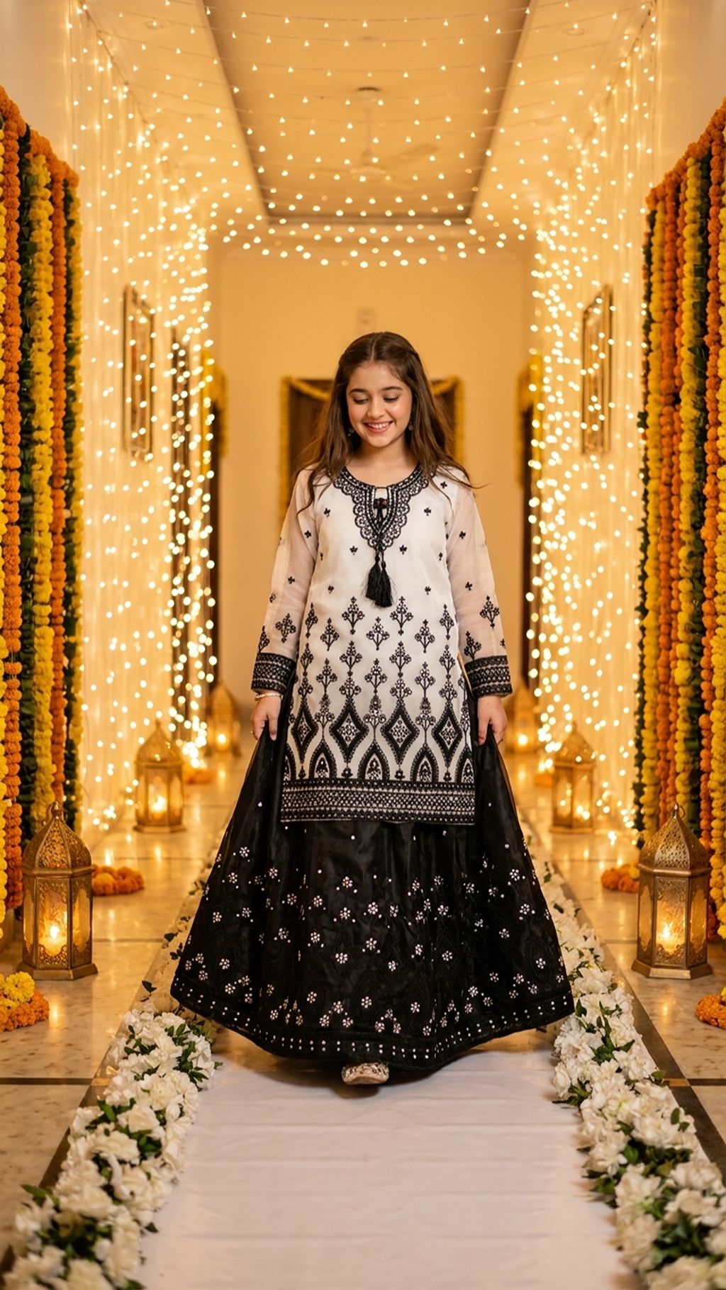 Zainab - Monotone Elegance Embroidered Lehenga Set