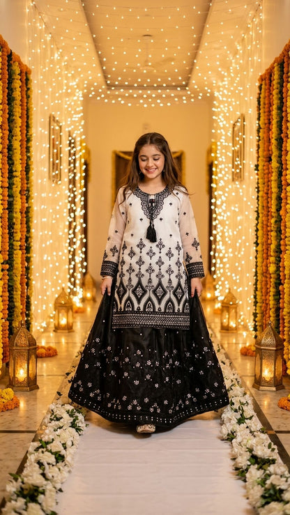 Zainab - Monotone Elegance Embroidered Lehenga Set