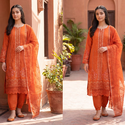3-Piece Festive Suit The Amber Radiance