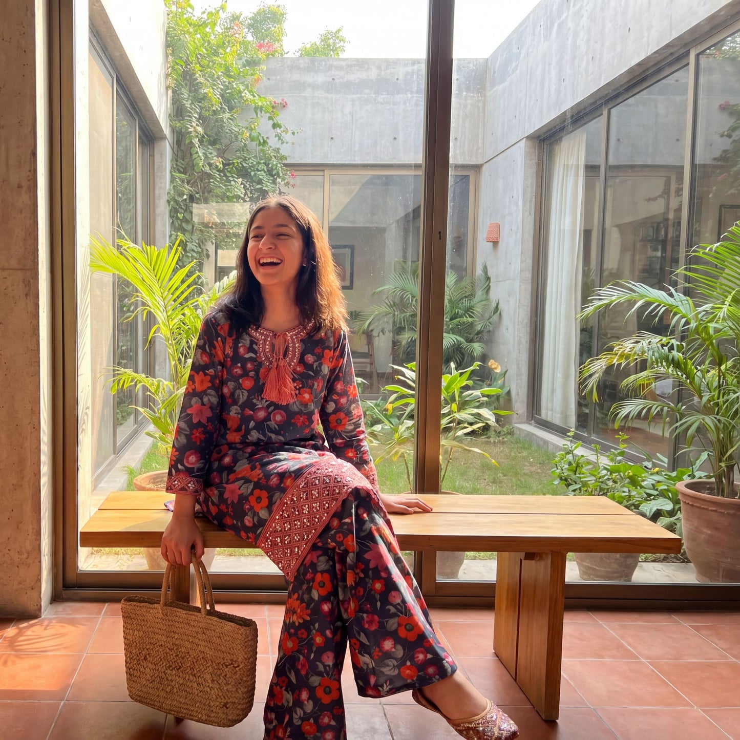 INAYA –2 Piece  Premium Printed & Embroidered Floral Lawn Set