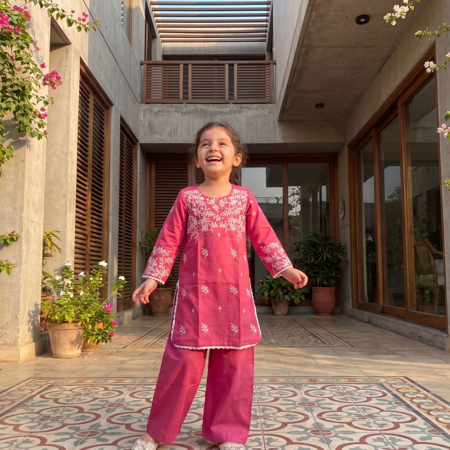 MIRAH –2 Piece Suit Luxury Embroidered Magenta Lawn Set