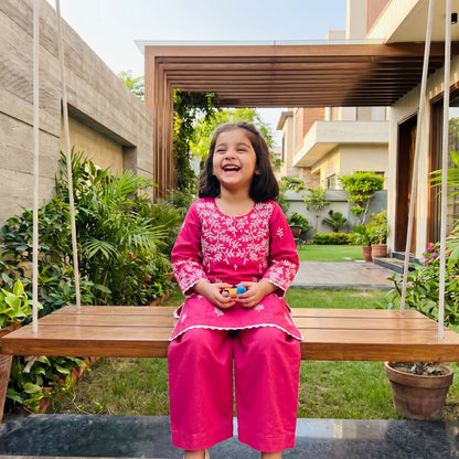 MIRAH –2 Piece Suit Luxury Embroidered Magenta Lawn Set